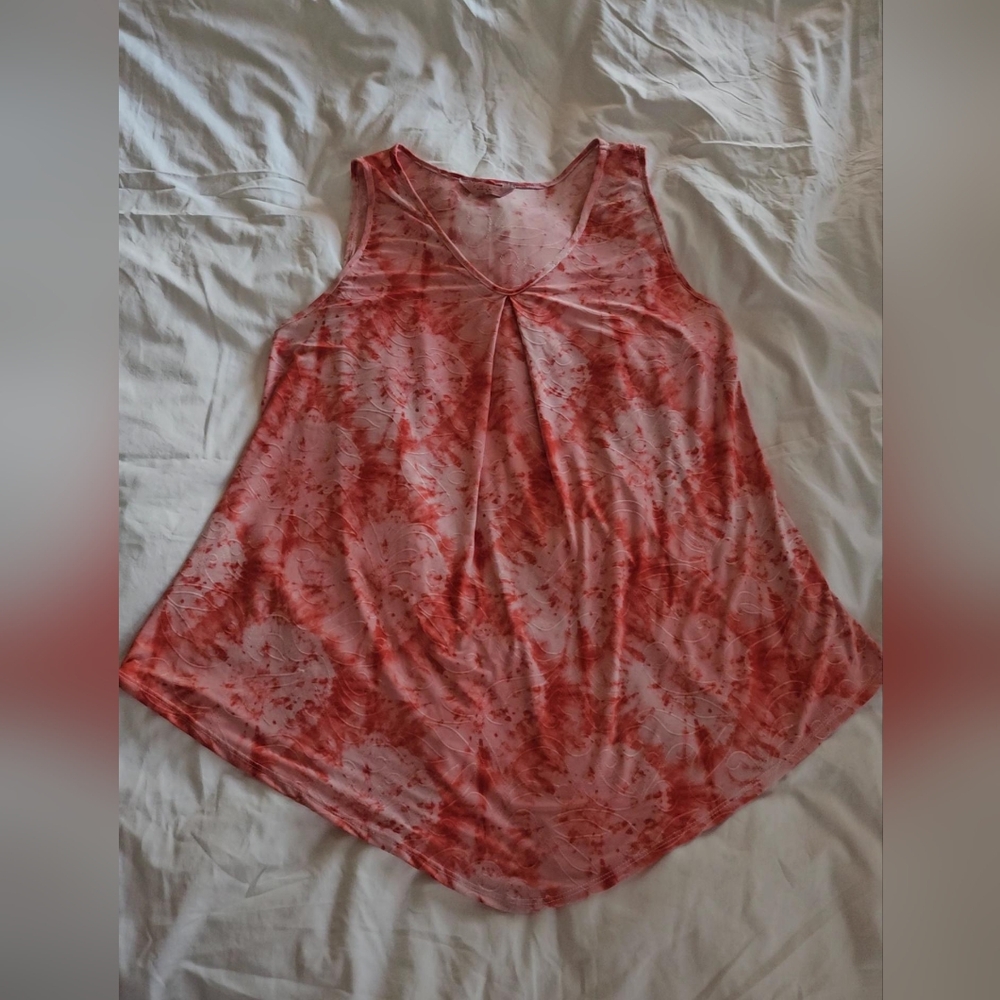 Amana pink tie dyed, textured tank top, size 2XL